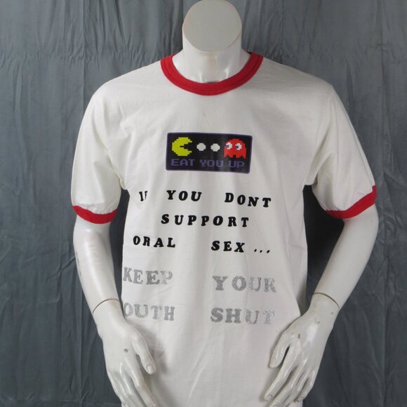 Vintage Graphic T-shirt - Super Freak Pac Man Iron Graphics - Men's Large - Picture 4 of 11